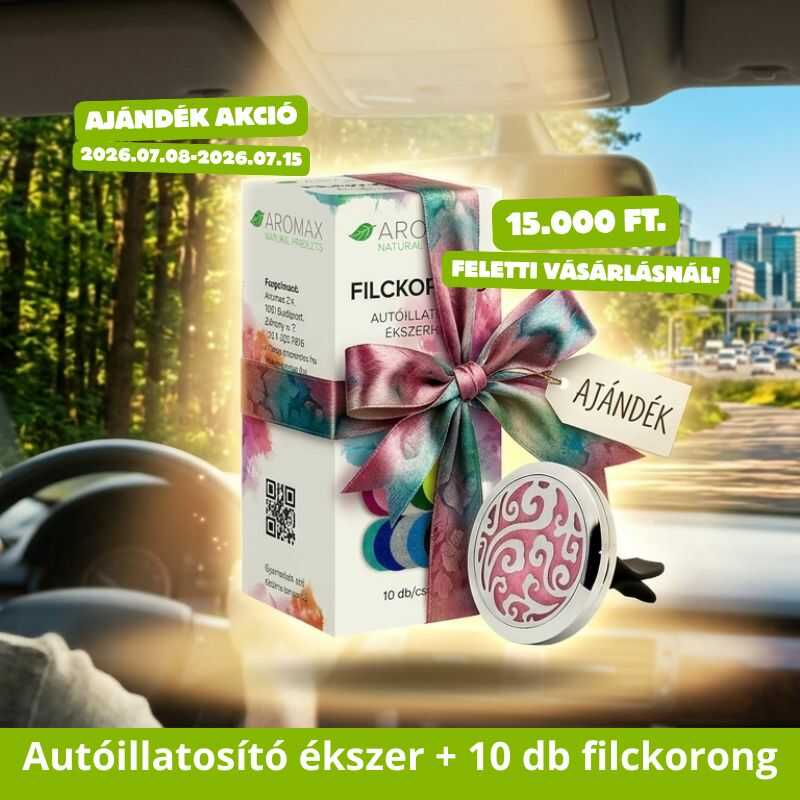 15.000 Ft. feletti vásárlás mellé ajándék: Aromax filckorong 10 db + ajándék autóillatósító ékszer 1 db
