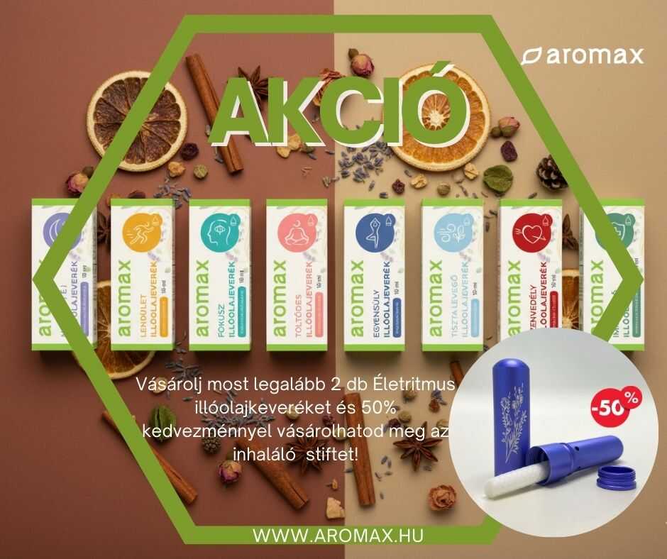 2 db Életritmus illóolajkeverék mellé 50% kedvezmény az Inhaláló stift árából!