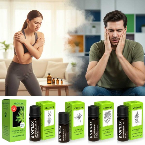 Fájdalomcsillapítás aromaterápiás illóolaj csomag 1 Fájdalomcsillapítás aromaterápiás illóolaj csomag